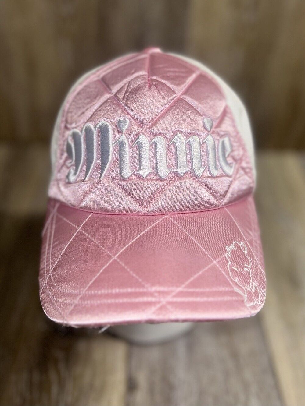 Authentic Disney Parks Pink White Minnie Mouse Snapback Baseball Cap Hat Adult